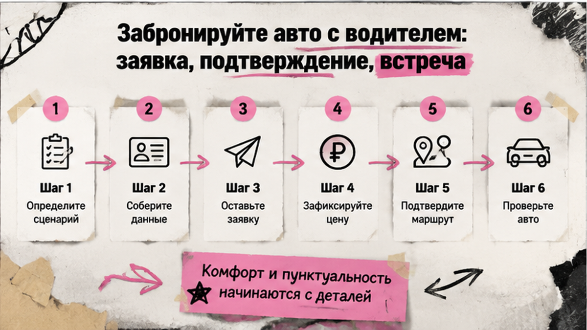 Пошаговое бронирование аренды с водителем GoGoCar